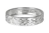 Contemporary silver bangle: bracelet with unique water wave texture - Fine Jewelry by Anastasia Savenko
